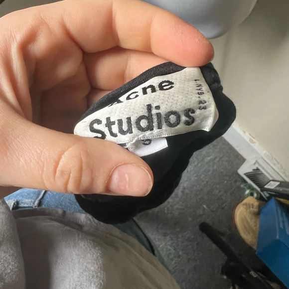 Acne Studios Black Face Patch Shirt, size S - Picture 4 of 4